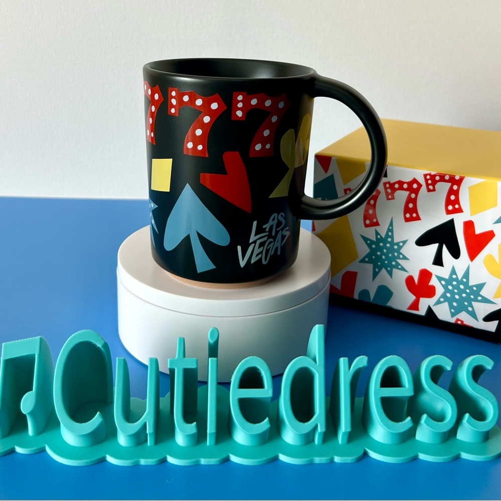 Starbucks Vegas Black Mug with Colorful Shapes - Picture 9 of 12